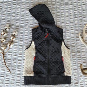 Ann Taylor LOFT Quilted Color Block Hooded Vest